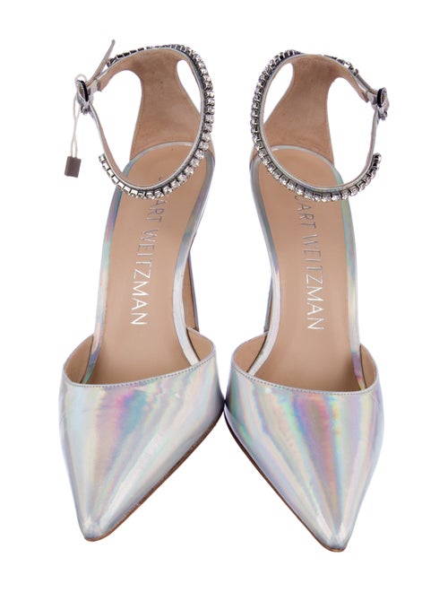 Stuart Weitzman Leather Crystal Embellishments D'Orsay Pumps