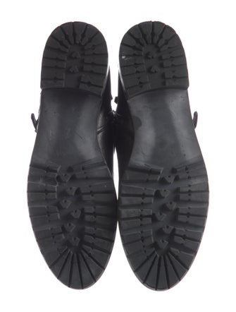 Stuart Weitzman Leather Studded Accents Moto Boots