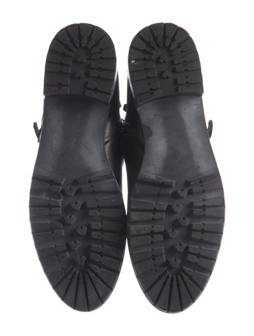 Stuart Weitzman Leather Studded Accents Moto Boots