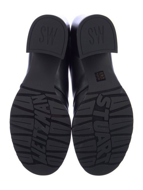 Stuart Weitzman Leather Grosgrain Trim Combat Boots