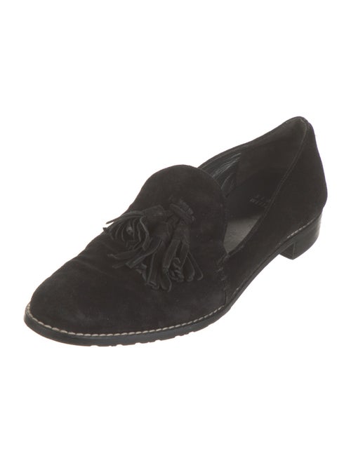 Stuart Weitzman Suede Tassel Accents Loafers