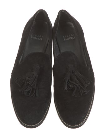 Stuart Weitzman Suede Tassel Accents Loafers