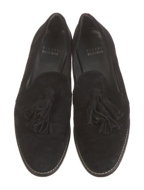 Stuart Weitzman Suede Tassel Accents Loafers
