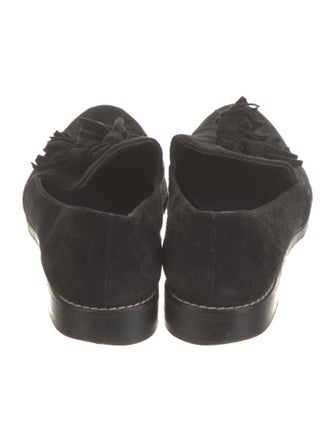 Stuart Weitzman Suede Tassel Accents Loafers