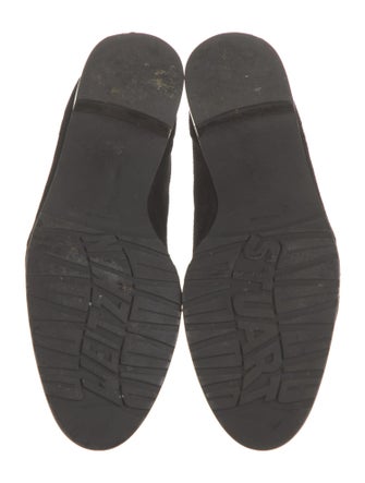 Stuart Weitzman Suede Tassel Accents Loafers