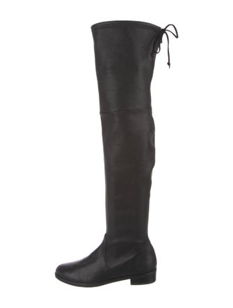 Stuart Weitzman Leather Lace-Up Boots