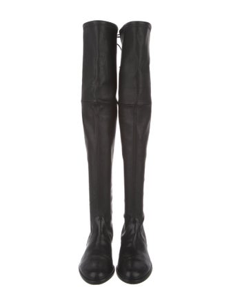 Stuart Weitzman Leather Lace-Up Boots