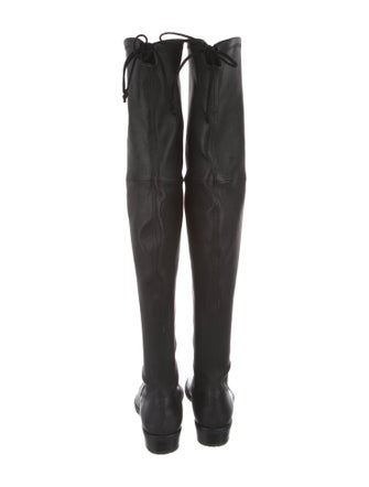 Stuart Weitzman Leather Lace-Up Boots
