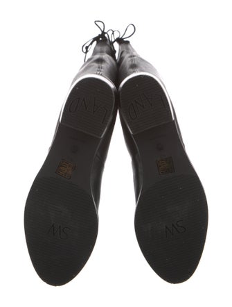 Stuart Weitzman Leather Lace-Up Boots