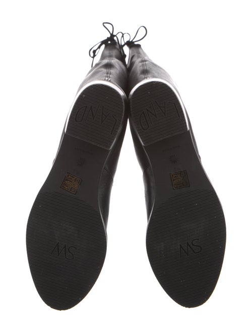 Stuart Weitzman Leather Lace-Up Boots