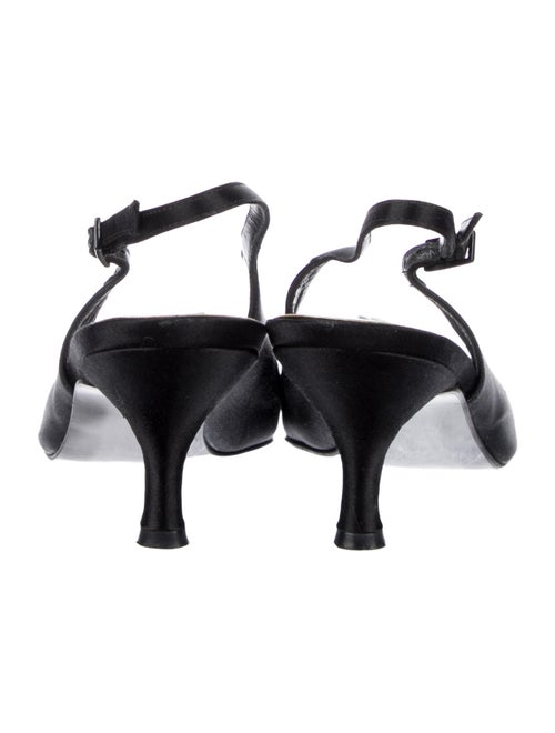 Stuart Weitzman Satin Crystal Embellishments Slingback Pumps