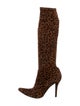 Stuart Weitzman Suede Animal Print Sock Boots