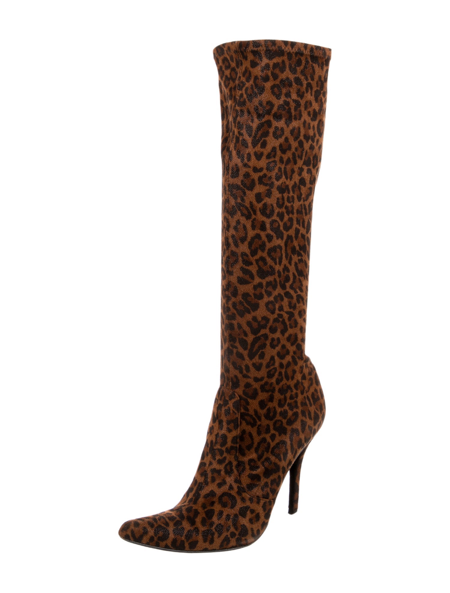 Stuart Weitzman Suede Animal Print Sock Boots