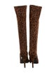 Stuart Weitzman Suede Animal Print Sock Boots