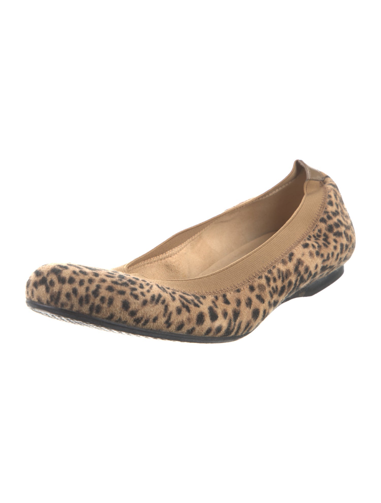Stuart Weitzman Suede Animal Print Ballet Flats