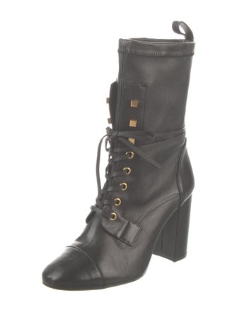 Stuart Weitzman Leather Lace-Up Boots