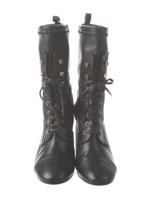 Stuart Weitzman Leather Lace-Up Boots
