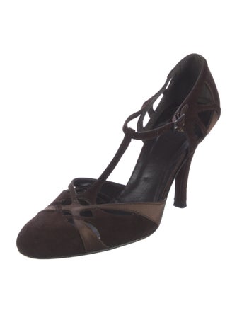 Stuart Weitzman Suede T-Strap Pumps