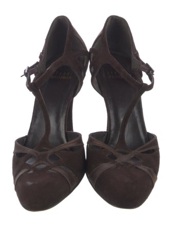 Stuart Weitzman Suede T-Strap Pumps