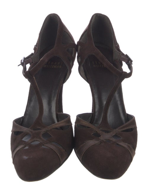 Stuart Weitzman Suede T-Strap Pumps