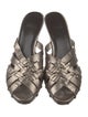 Stuart Weitzman Leather Studded Accents Slides