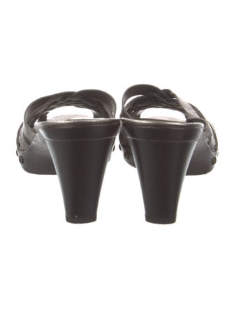 Stuart Weitzman Leather Studded Accents Slides