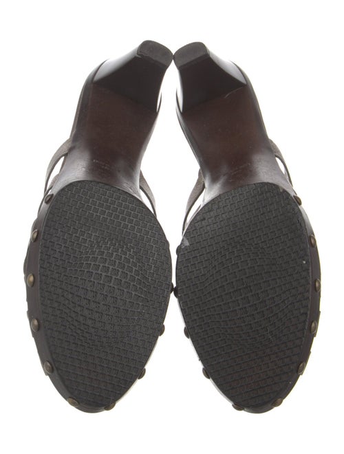 Stuart Weitzman Leather Studded Accents Slides