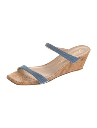 Stuart Weitzman Denim Slides