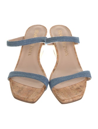 Stuart Weitzman Denim Slides