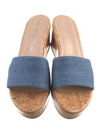 Stuart Weitzman Denim Slides