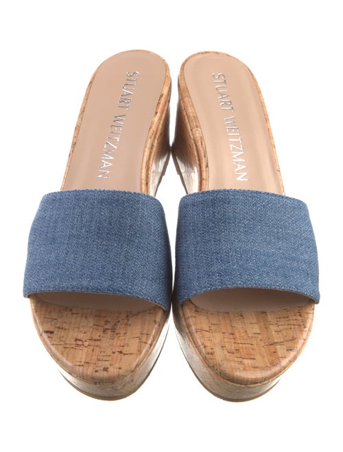 Stuart Weitzman Denim Slides