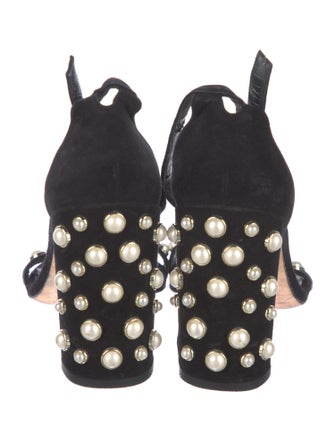 Stuart Weitzman Suede Studded Accents Sandals