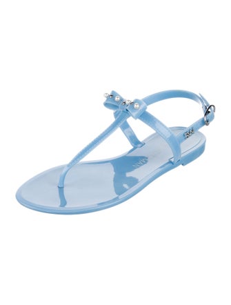 Stuart Weitzman Rubber T-Strap Sandals