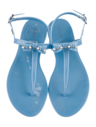 Stuart Weitzman Rubber T-Strap Sandals