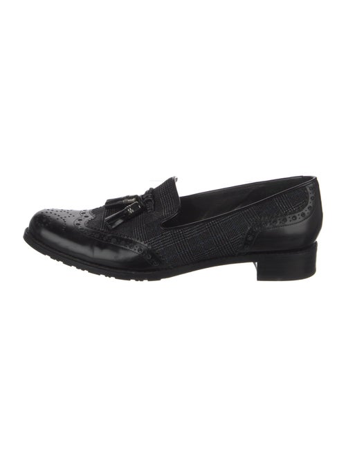 Stuart Weitzman Leather Tassel Accents Loafers