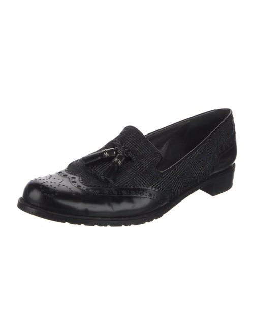 Stuart Weitzman Leather Tassel Accents Loafers