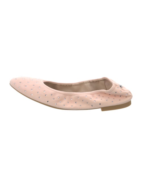 Stuart Weitzman Suede Crystal Embellishments Ballet Flats