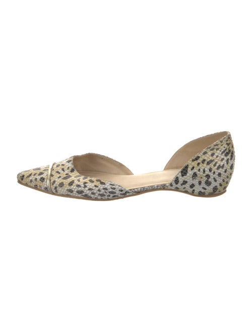 Stuart Weitzman Leather Animal Print D'Orsay Flats