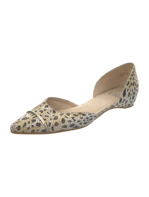 Stuart Weitzman Leather Animal Print D'Orsay Flats