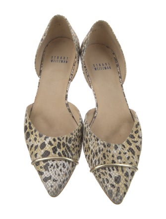 Stuart Weitzman Leather Animal Print D'Orsay Flats