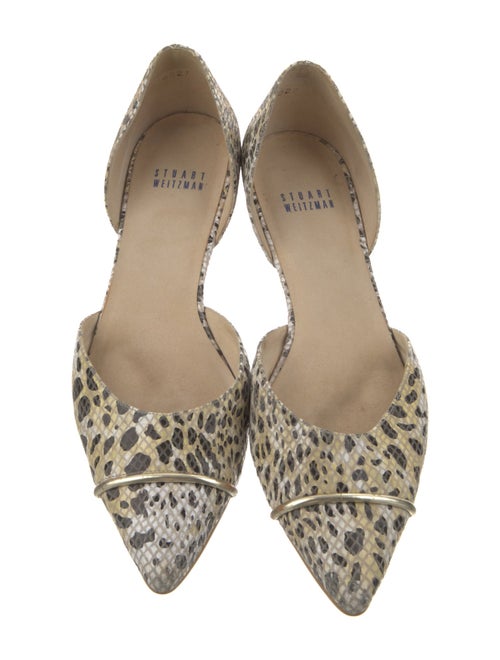 Stuart Weitzman Leather Animal Print D'Orsay Flats
