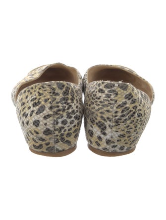 Stuart Weitzman Leather Animal Print D'Orsay Flats