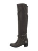 Stuart Weitzman Leather Studded Accents Riding Boots