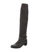 Stuart Weitzman Leather Studded Accents Riding Boots