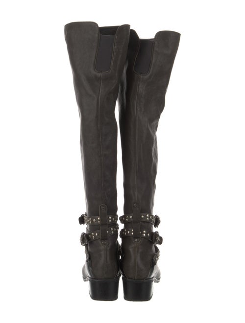 Stuart Weitzman Leather Studded Accents Riding Boots
