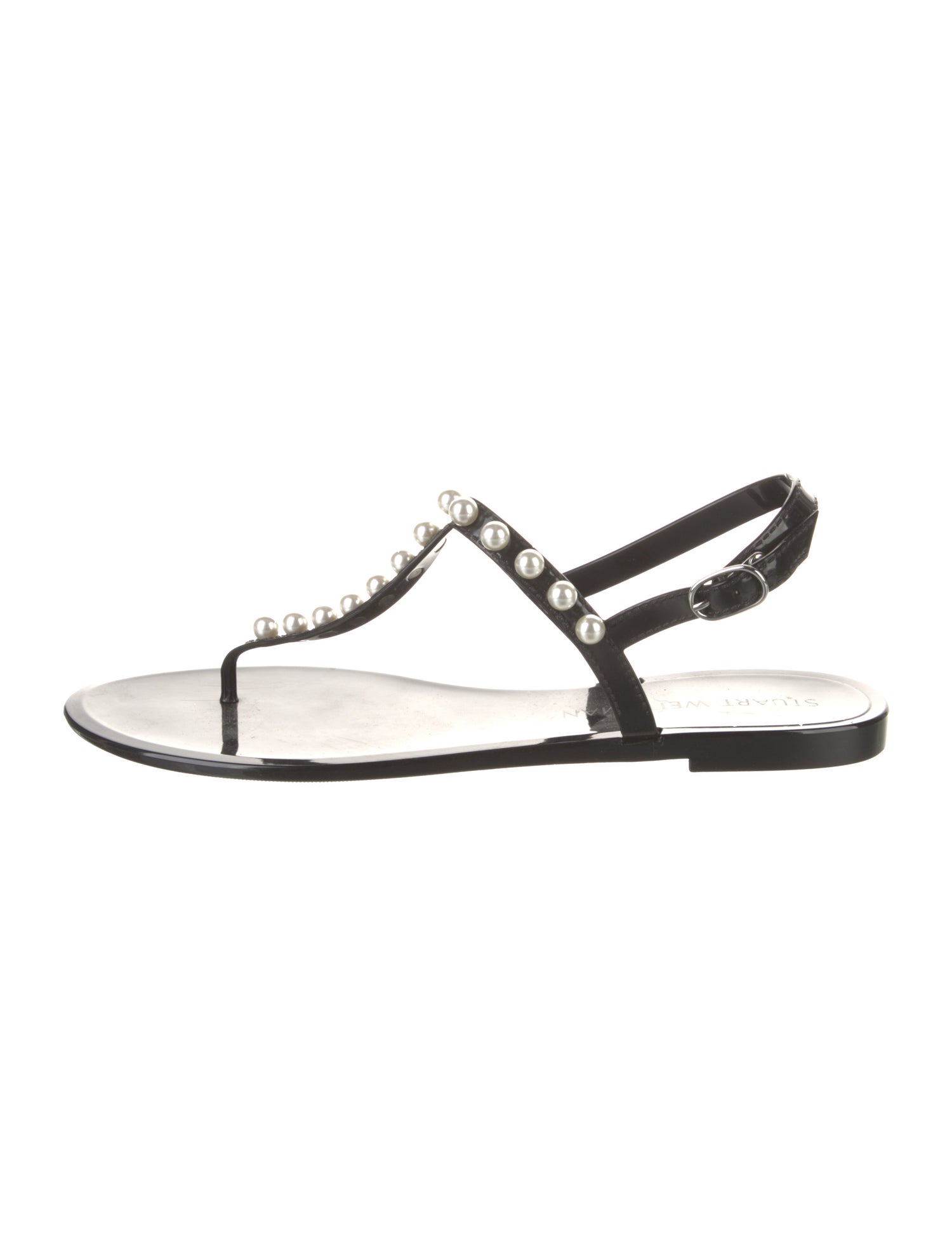 Stuart Weitzman Rubber T-Strap Sandals