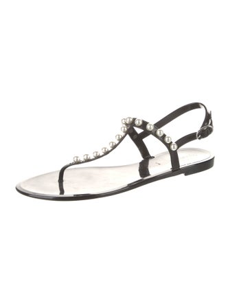 Stuart Weitzman Rubber T-Strap Sandals