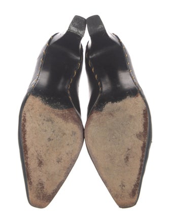 Stuart Weitzman Leather Chain-Link Accents Pumps