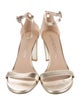Stuart Weitzman Leather Crystal Embellishments Sandals