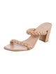 Stuart Weitzman Leather Braided Accents Slides